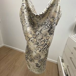 JOA snakeskin slip dress